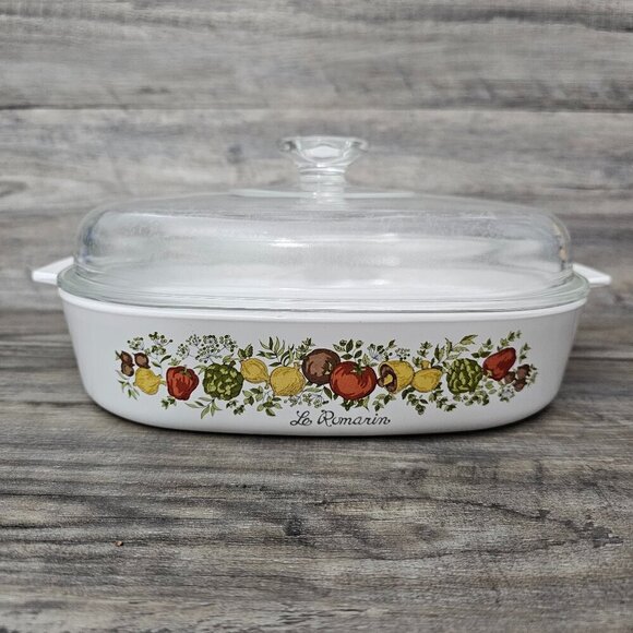 Corning Ware Spice of Life Large Covered Casserole Le Romarin Dish Numbered Rare - Picture 1 of 10